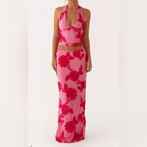 PEPPERMAYO Radiate Maxi Skirt & Halter Top 2 Piece Set